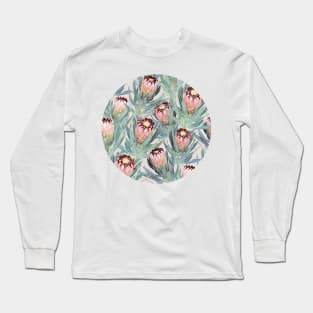 Pale Painted Protea Neriifolia Long Sleeve T-Shirt